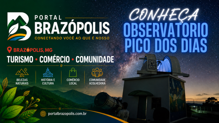 Cúpulas brancas do Observatório do Pico dos Dias ao entardecer, no alto da Serra da Mantiqueira em Brazópolis, MG