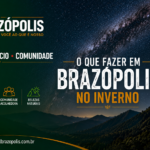 Paisagem de inverno na Serra da Mantiqueira em Brazópolis (MG), com céu limpo e montanhas ao fundo