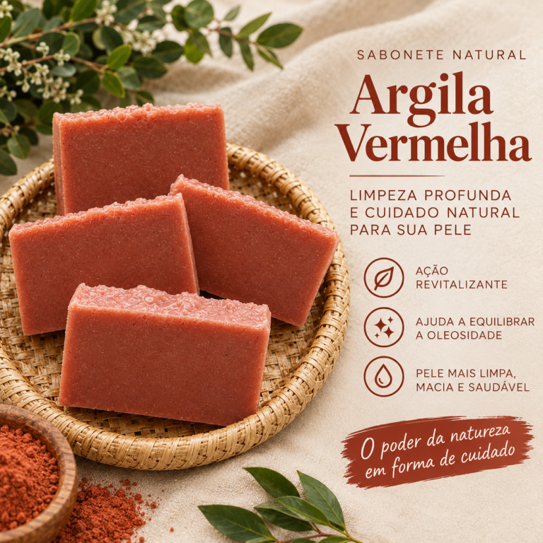 Sabonete Artesanal Argila Vermelha