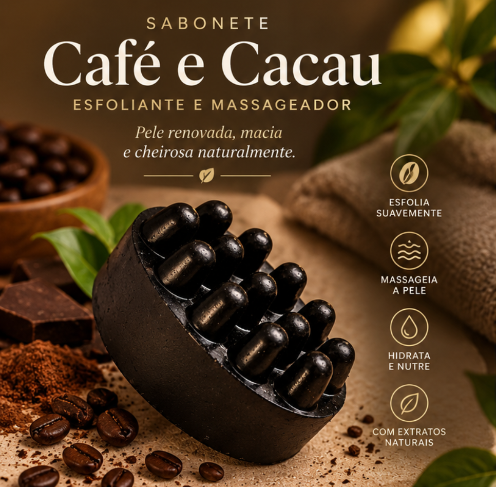Sabonete Artesanal Café e Cacau 1 Sabonete Artesanal Café e Cacau feito em Brazópolis - MG