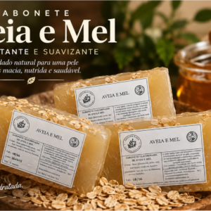 Sabonete Artesanal Aveia e Mel feito em Brazópolis - MG