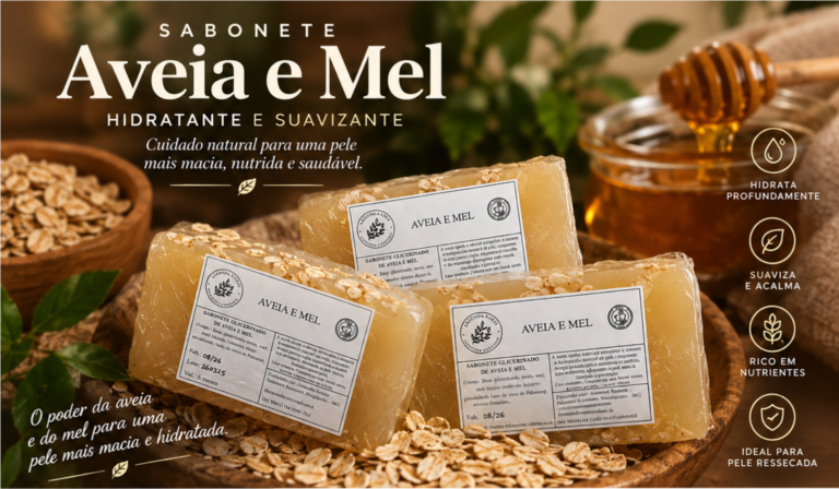 Sabonete Artesanal Aveia e Mel