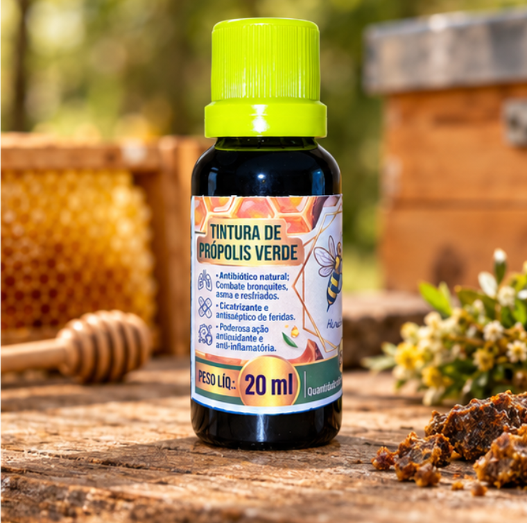 Tintura de Própolis Verde 20ml 2 Tintura de Própolis Verde 20ml - Imagem 2