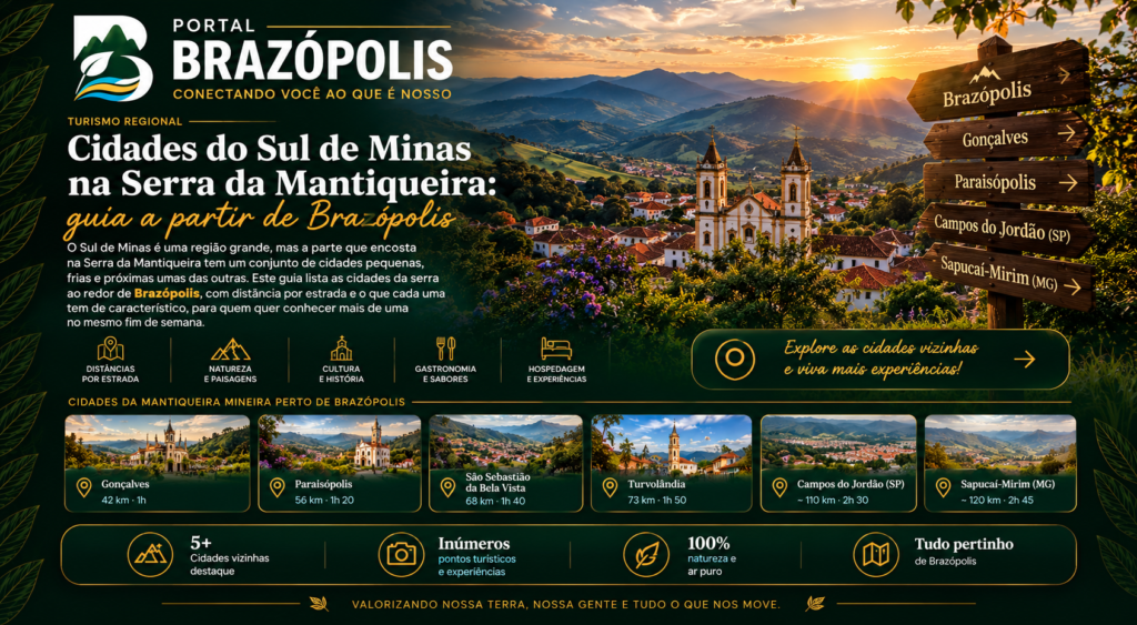 Cidades do Sul de Minas na Serra da Mantiqueira guia a partir de Brazopolis